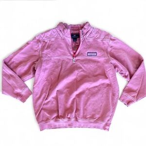 Vineyard Vines Men’s Large Quarter Zip Pullover Sweatshirt Washed Light Pink